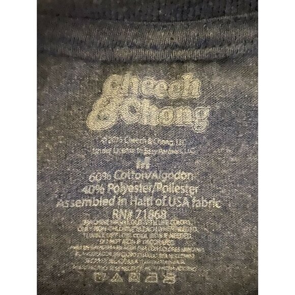 Cheech & Chong Blue Graphic SS T-Shirt Medium Stretch Lightweight Cotton Unisex - Picture 6 of 6